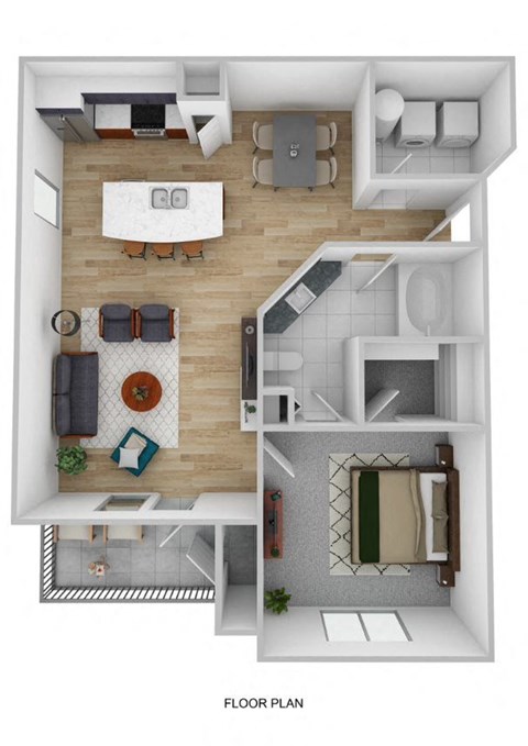 a floor plan of a 1 bedroom apartment